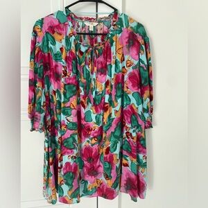 Terra & Sky Multi Colored Blouse Size 2X